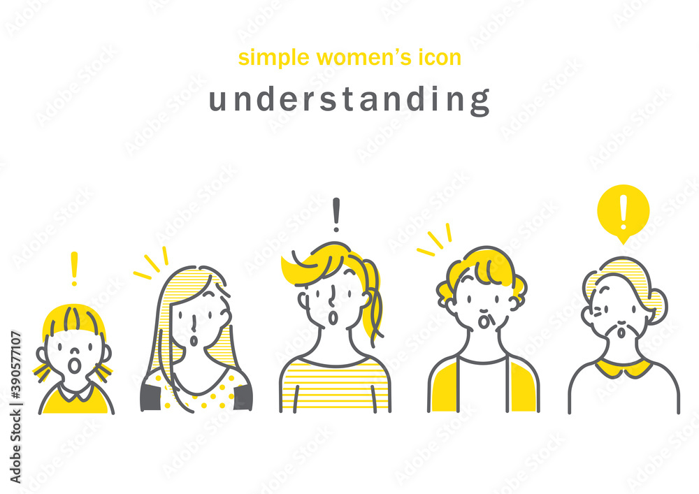 simple and stylish woman icon set, yellow and grey, gray, hand drawn simple and stylish woman icon set, yellow and grey, gray, hand drawn
