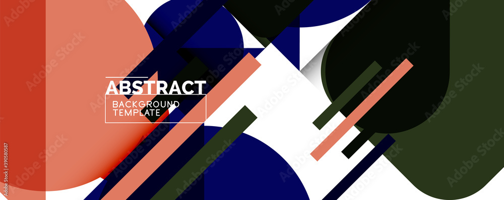 Simple circles and triangles abstract background. Vector illustration for covers, banners, flyers and posters and other designs