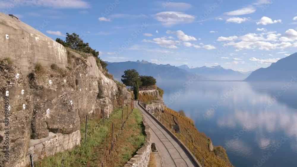 Flying above Lavaux in autumn, Switzerland. Flying above Lavaux in autumn, Switzerland.