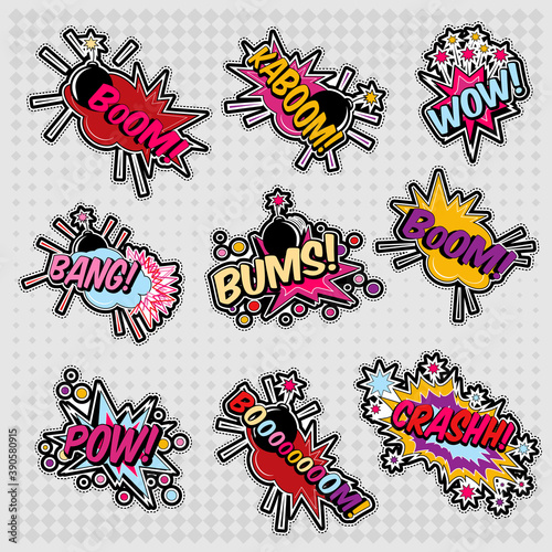  Color Funny cartoon superhero elements
