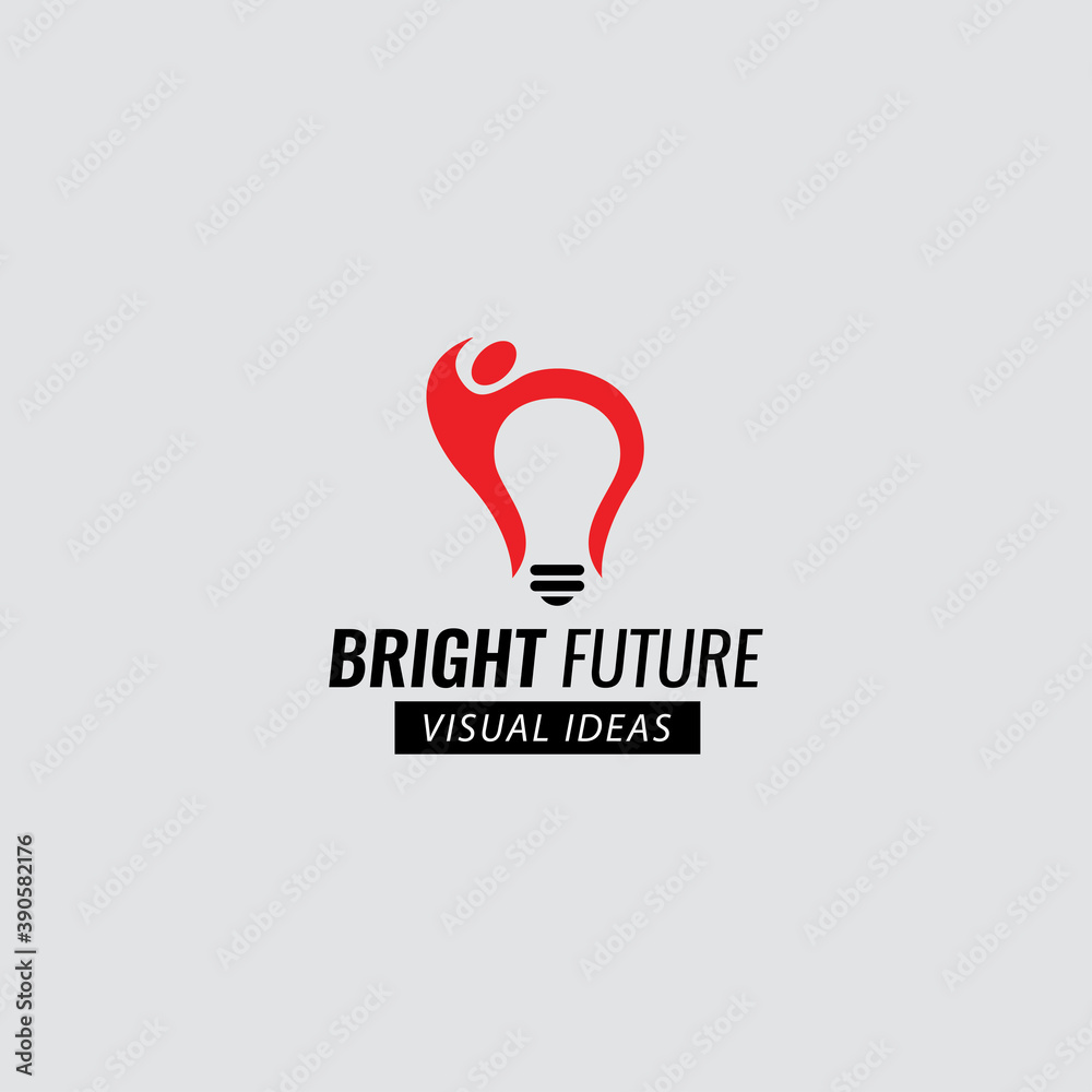 Bright future logo design template. Creative idea logo. Vector illustration Bright future logo design template. Creative idea logo. Vector illustration