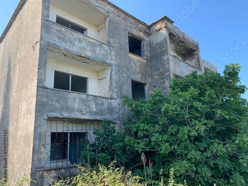 abandoned building on the Sazan Island in Albania