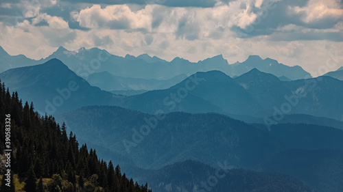Beautiful alpine view at the Wallberg near the famous Tegernsee  Bavaria  Germany