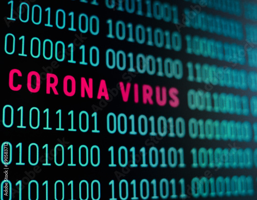 Simple HTML code. Text of corona virus.
