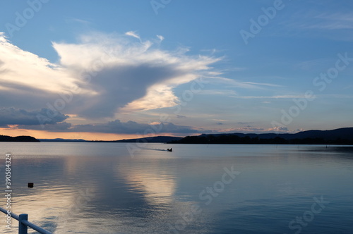 sunset over the lake