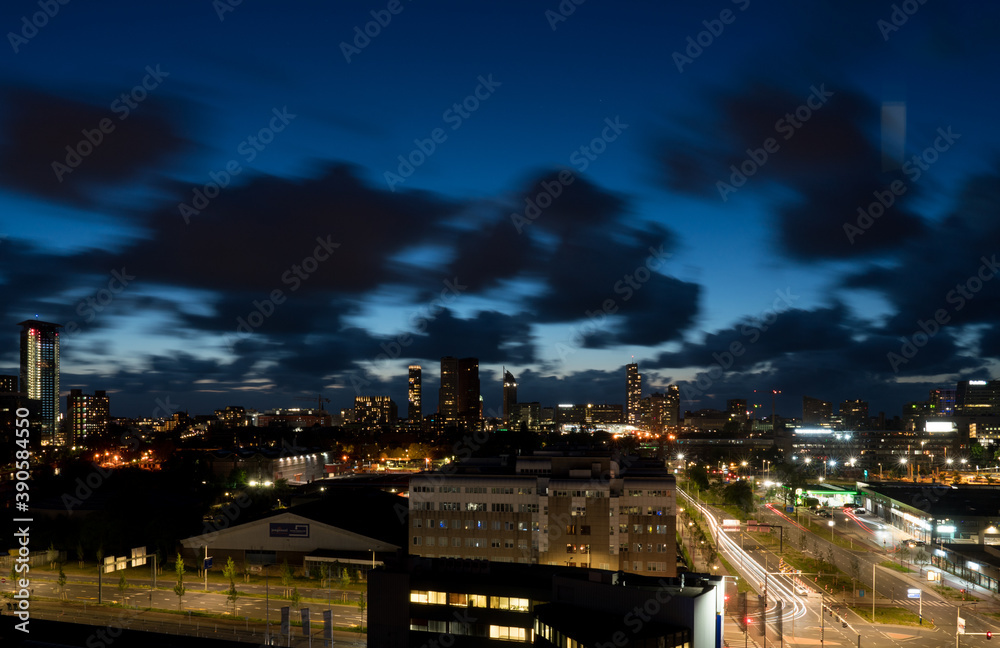 The Hague Netherlands Night Skyline 