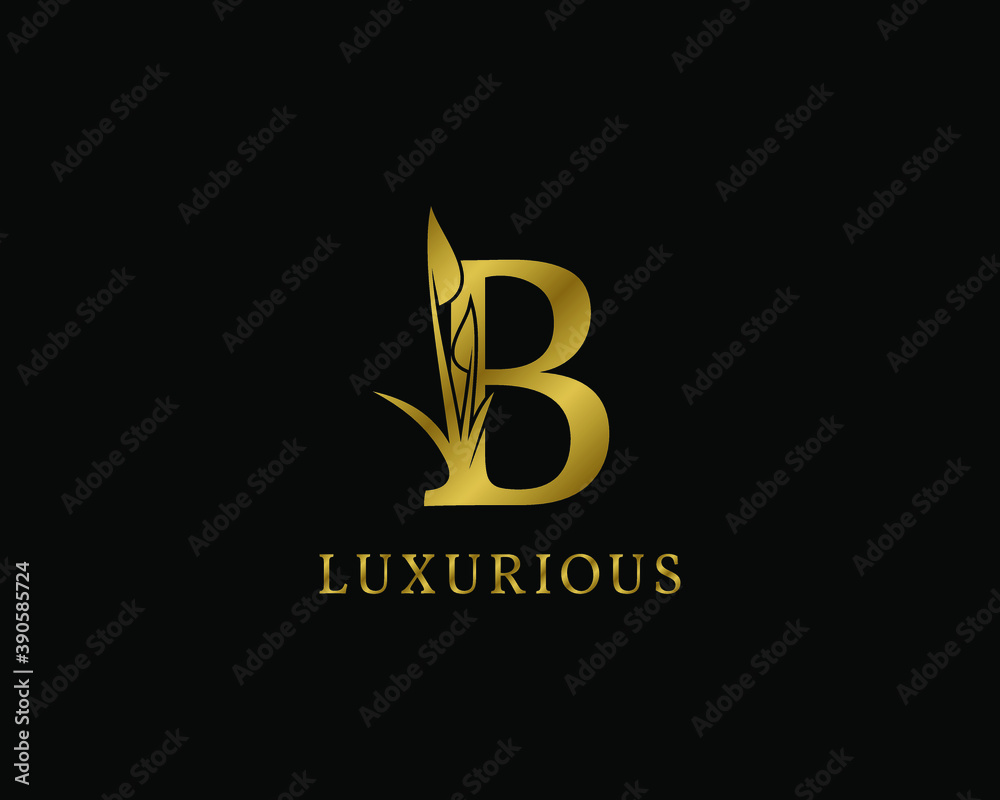 letter B luxury floral vintage logo