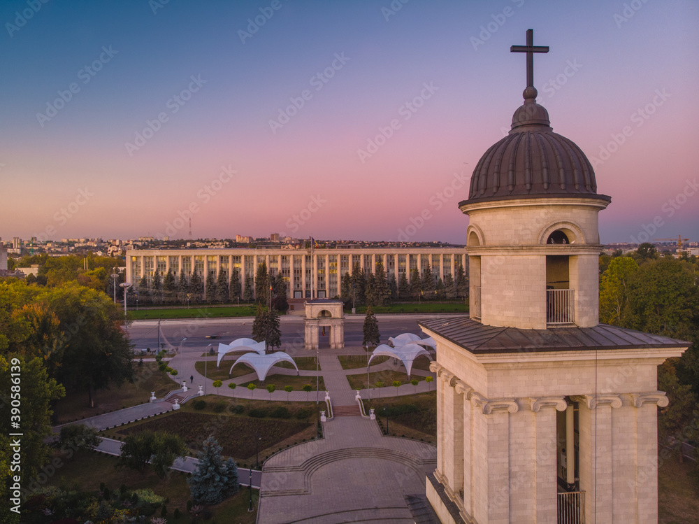 The triumphal arch from Chisinau, Moldova 2020