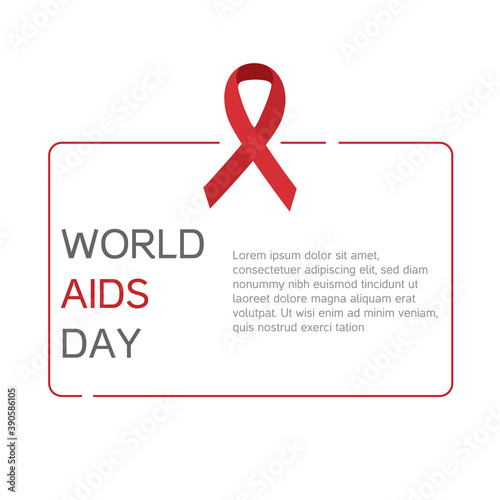 The red ribbon is a symbol of World AIDS Day. Banner for design. Vector illustration