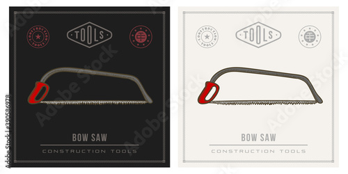 Bow saw retro poster illustration