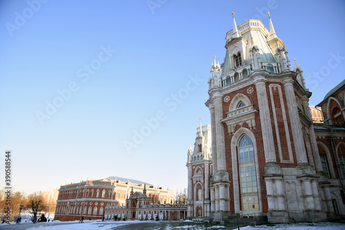 Canvas Print View of the Grand Palace in Tsaritsyno park in Moscow