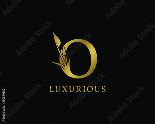 letter O luxury floral vintage logo