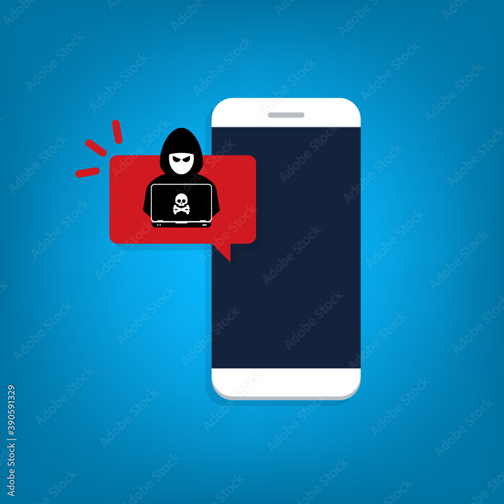 Malware notification on smartphone. Malware notification on smartphone.