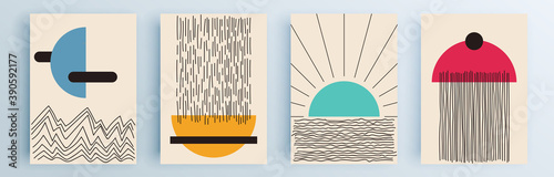 Modern abstract covers set, minimal covers design. Colorful geometric background, vector illustration.