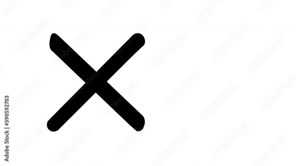 Animation of NO, reject and forbidden mark symbol with Alpha channel. 2d motion element design. Cross sign X. Animation of NO, reject and forbidden mark symbol with Alpha channel. 2d motion element design. Cross sign X.