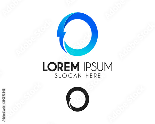 O letter logo design with lightning. Modern logo suitable for your business company or corporate identity