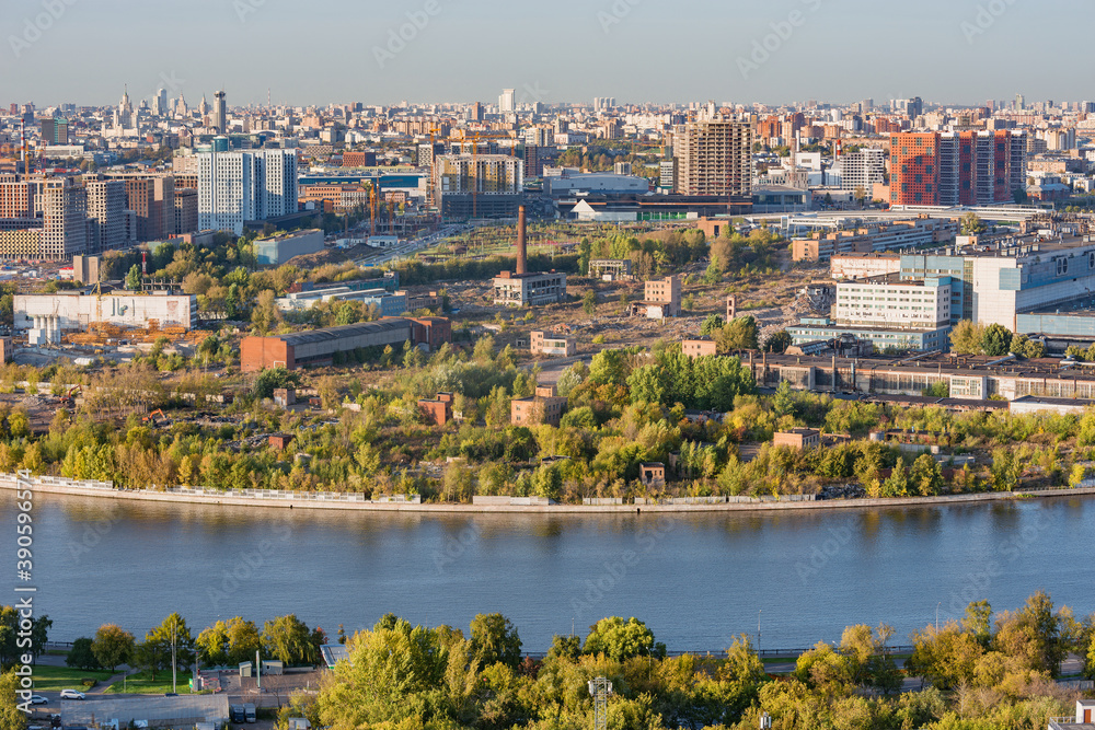 Aerial city view at day time. Moscow. Russia.