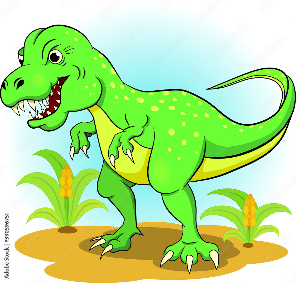 Naklejka premium Predatory dinosaur for children