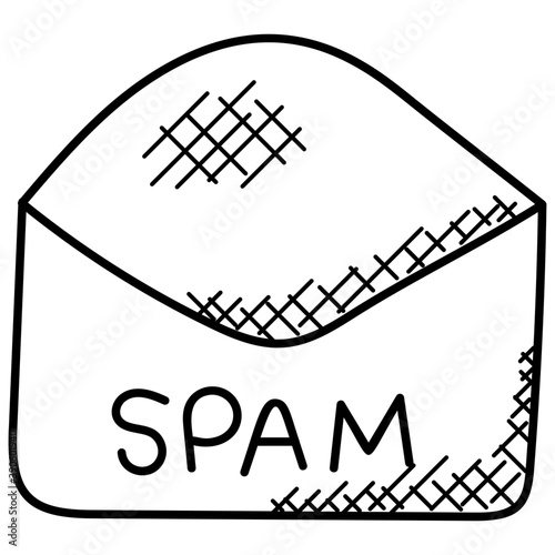 
An envelope with spam text referring to spam letters
