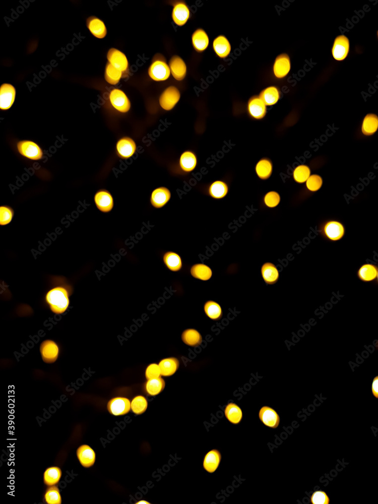 The golden side's or boke on a black background. Merry Christmas and happy New Year. Christmas background.