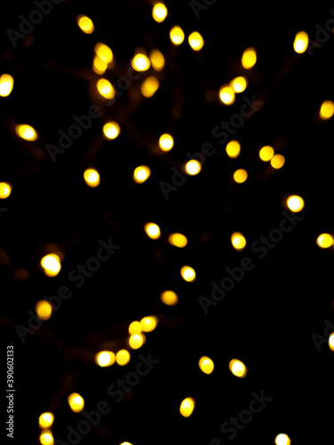 The golden side's or boke on a black background. Merry Christmas and happy New Year. Christmas background.