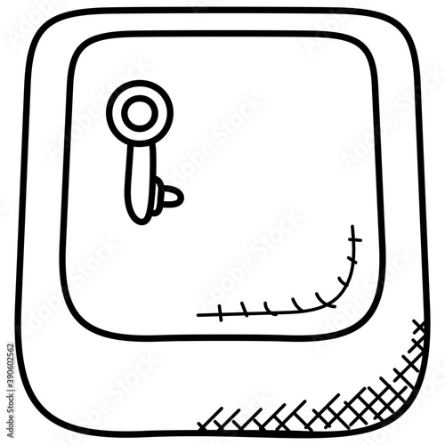 
 A device with keyhole and key sowing unlocking process of screen key lock
