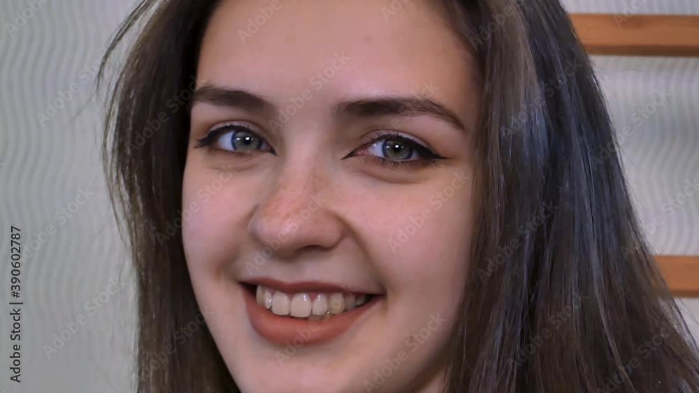 Happy face of a beautiful, smiling young woman. Close-up. Happy face of a beautiful, smiling young woman. Close-up.