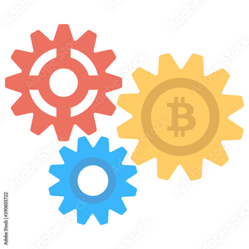 

Three gears placed together displaying bitcoin settings concept 

