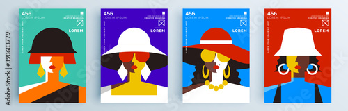Modern abstract covers set, minimal covers design. Colorful geometric background, vector illustration.