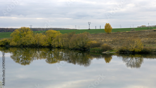 landscape with river and blue sky