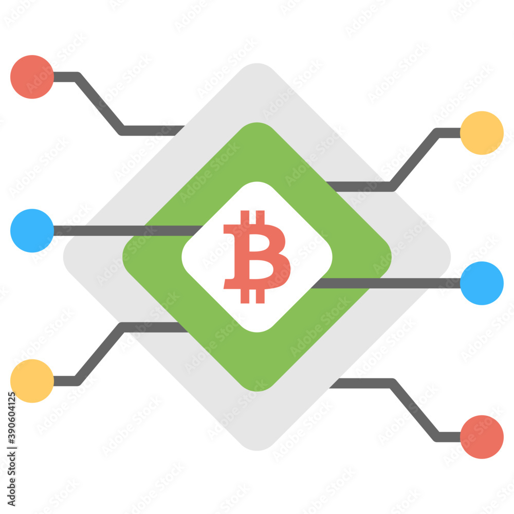 A square shaped bitcoin stamped icon with digital nodes on the edges showing cryptocurrency technology
A square shaped bitcoin stamped icon with digital nodes on the edges showing cryptocurrency technology