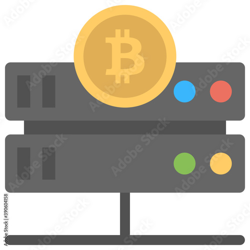 

Bitcoin with outward nodes is a cryptocurrency flat design icon 
