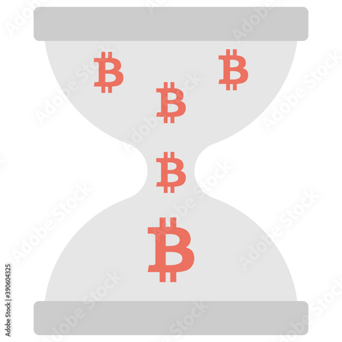 
Hourglass with digital currency signs to depict time passage showing concept of bitcoin pending transaction
