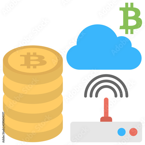 
Globe invaded by bitcoin showing future of money is cryptocurrency 
