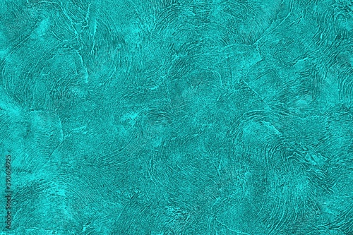 Teal texture wall. Turquoise stucco background. Cyan effect plaster. Abstract backdrop. Paint pattern blue green color. Grunge surface for design banner, wallpaper, poster, template, cards. Vector