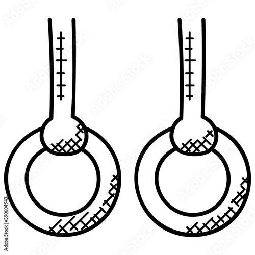 
A thread like rope to jump by gripping a handle.
