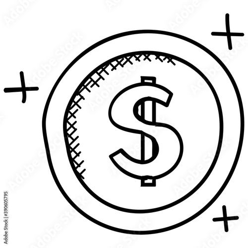
Twinkling coin of dollar depicting concept of gold dollar coin. 
