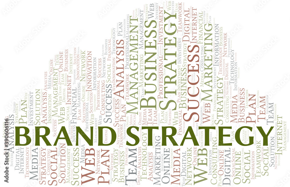 Obraz premium Brand Strategy word cloud create with text only.