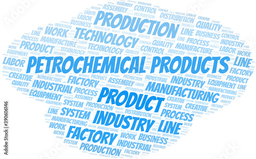 Petrochemical Products word cloud create with text only.