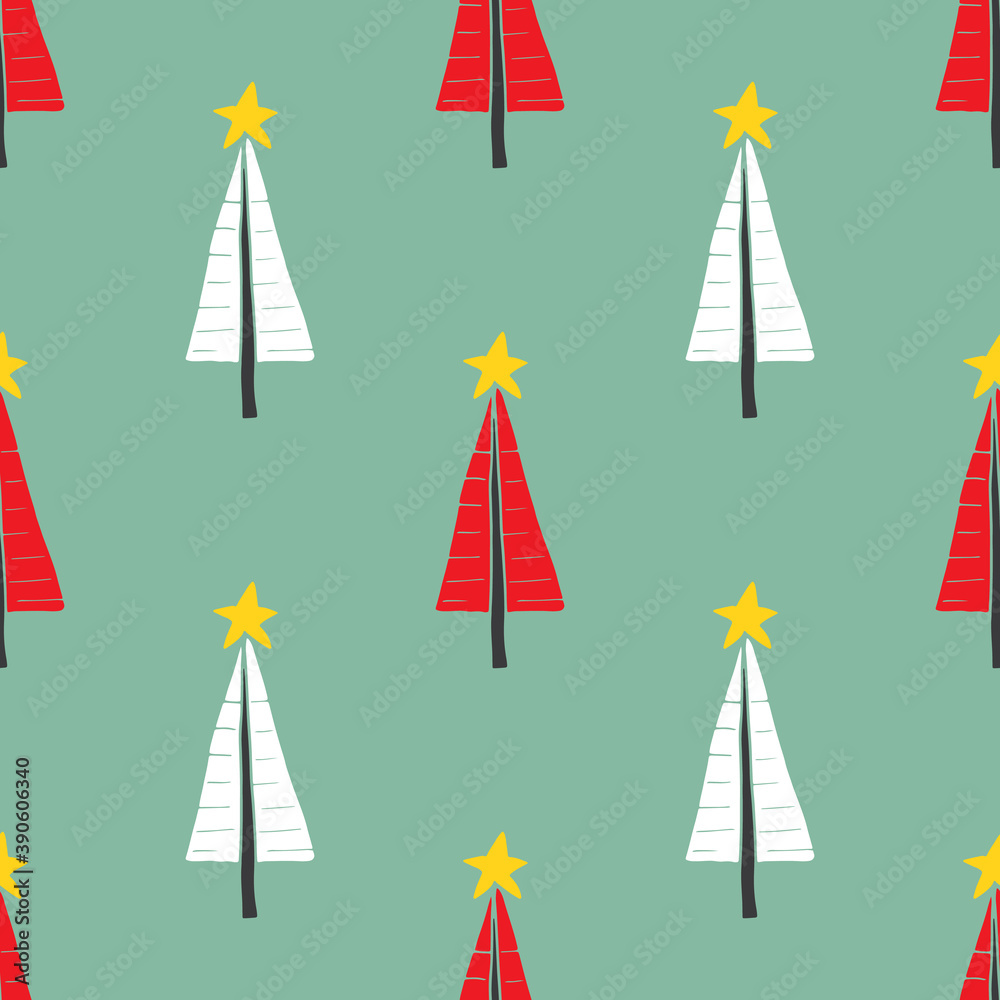 Pine tree seamless pattern. New Year and Christmas background, vector Illustration Pine tree seamless pattern. New Year and Christmas background, vector Illustration