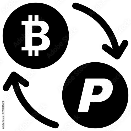 
Reversible sign with bitcoin and yen showing bitcoin yen convert process. 
