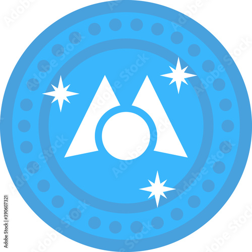 
Mediterranean Coin or med crypto, cryptocurrency solid icon design
