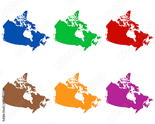Karten von Kanada auf feinem Gewebe