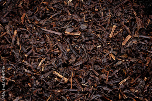 Black large leaf tea close-up