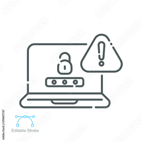 Password Phishing icon. Cyber thief. cyber phish attacks fraud. Hacker attack and web security. Network and internet security. Editable stroke. vector illustration. design on white background. EPS 10
