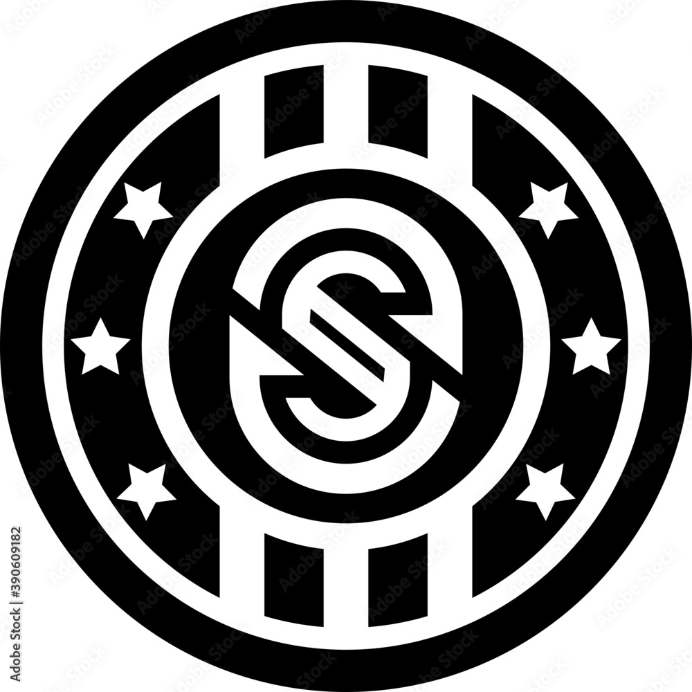

An alphabet S symbolizing coin, startcoin digital currency 
