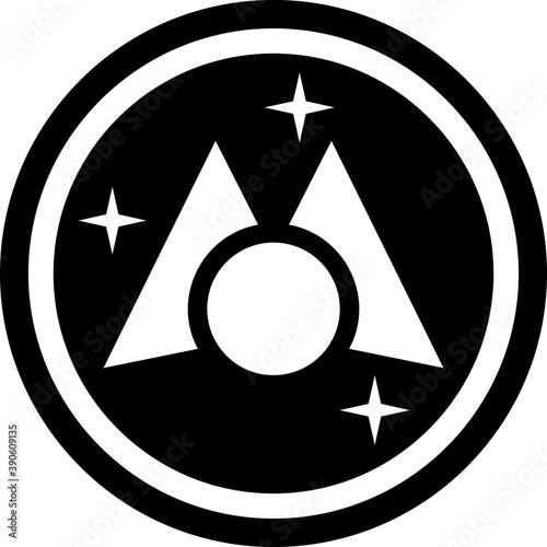 
Mediterranean Coin or med crypto, cryptocurrency solid icon design

