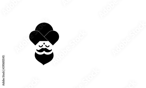 Fototapeta Naklejka Na Ścianę i Meble -  baba icon logo with  traditional hat