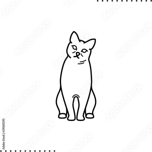 Bengal cat breed  vector icon in outlines