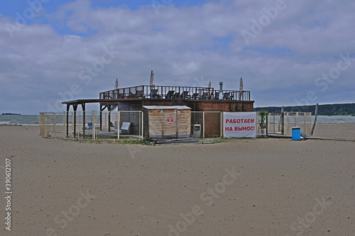 Closed beach bar  during the epidemic